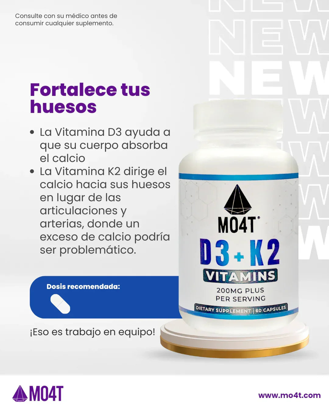 MO4T Vitamina D3 + K2 60 Cap