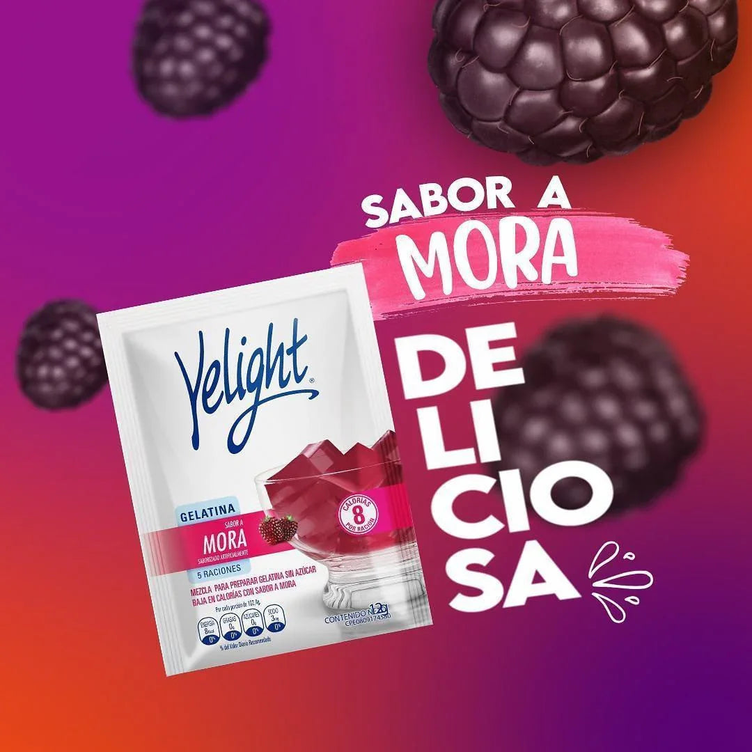 Gelatina Yelight sabor a Mora 12 g