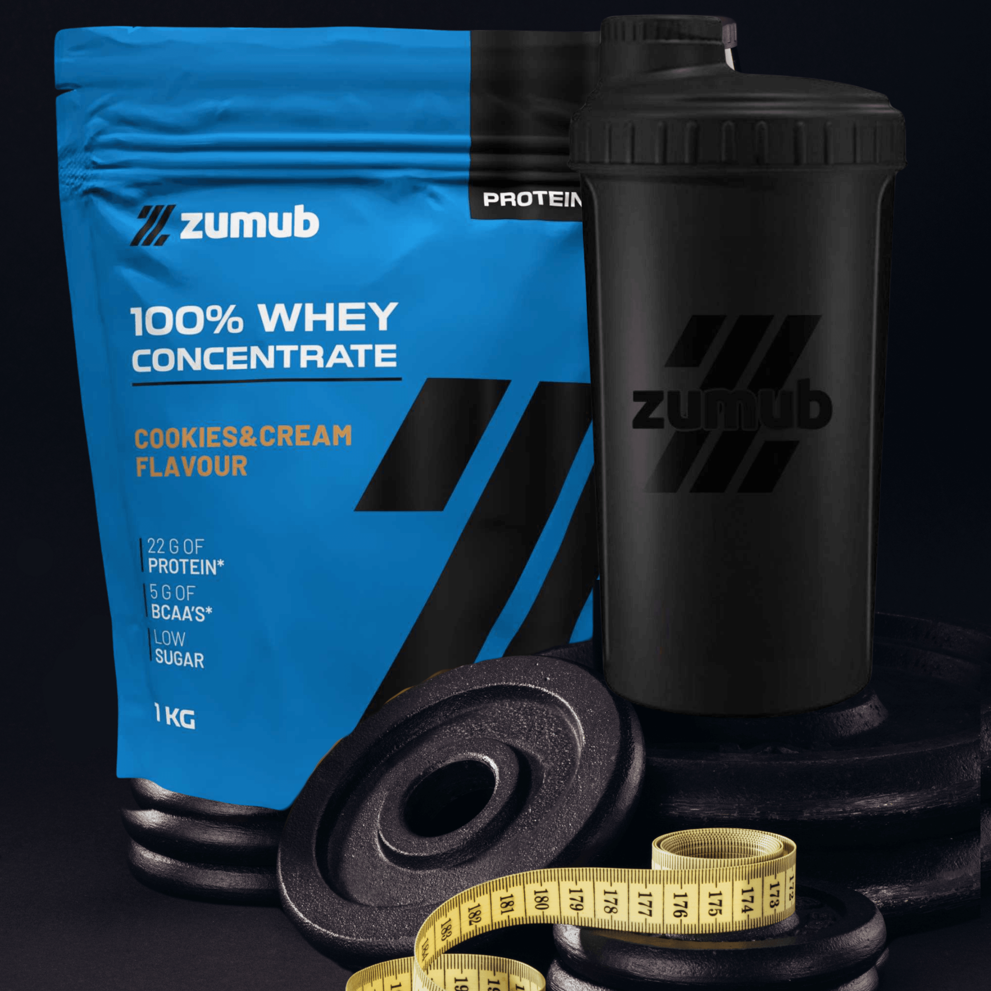 Zumub Proteína 100% Whey Concentrada 1kg   Cookies and Cream