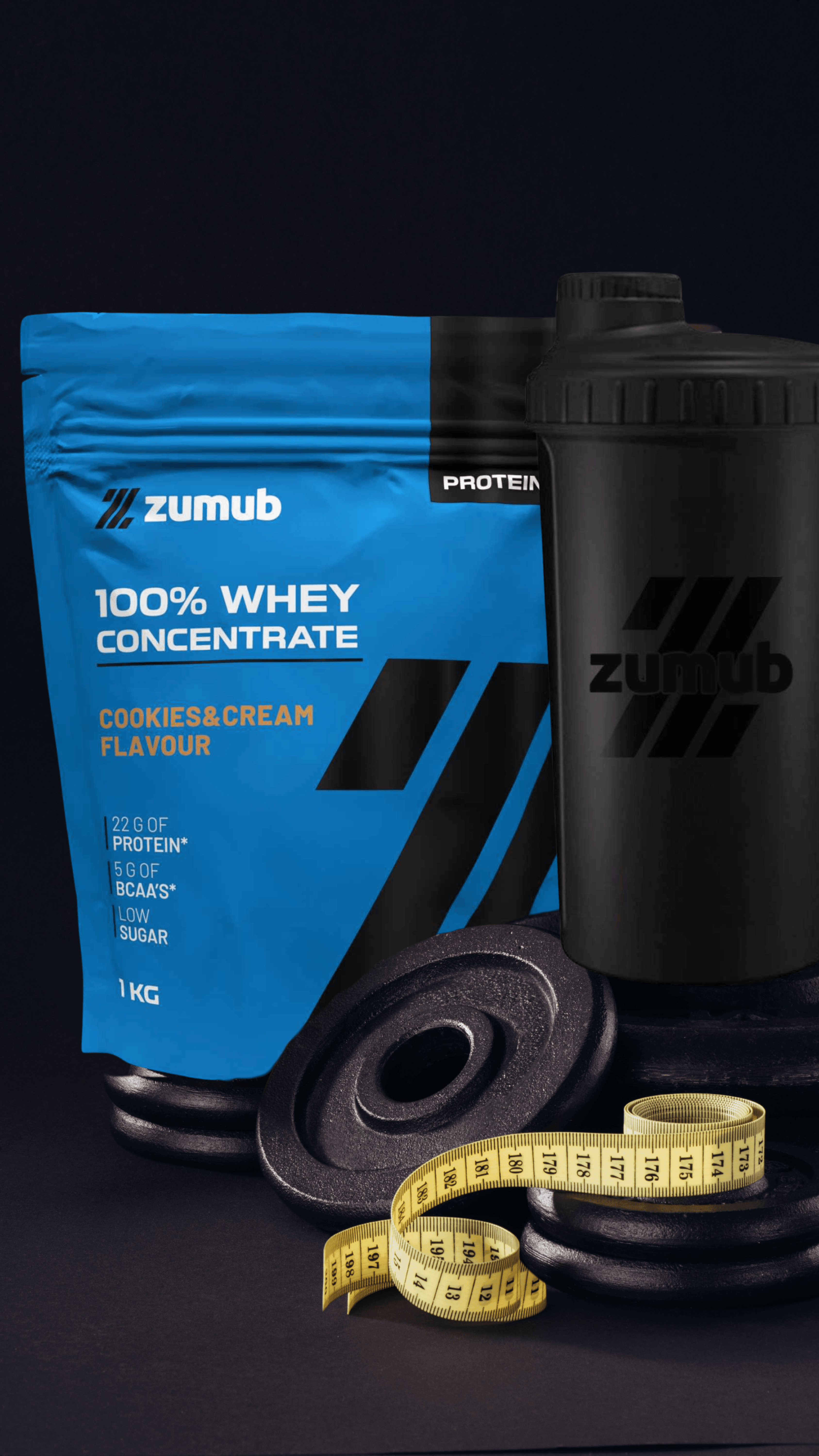 Zumub Proteína 100% Whey Concentrada 1kg   Cookies and Cream