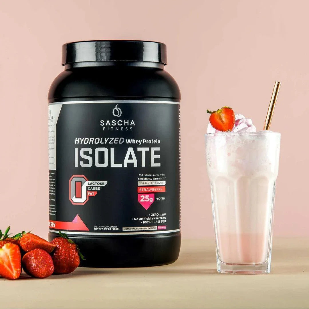 Proteína Sascha Fitness Hydrolyzed Whey Protein Isolate Fresa 2.11 Lb