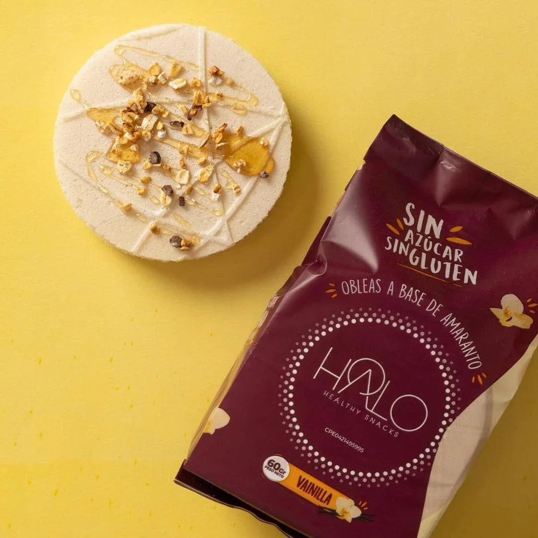 Paquete HALO Obleas de Amaranto Vainilla 60 g