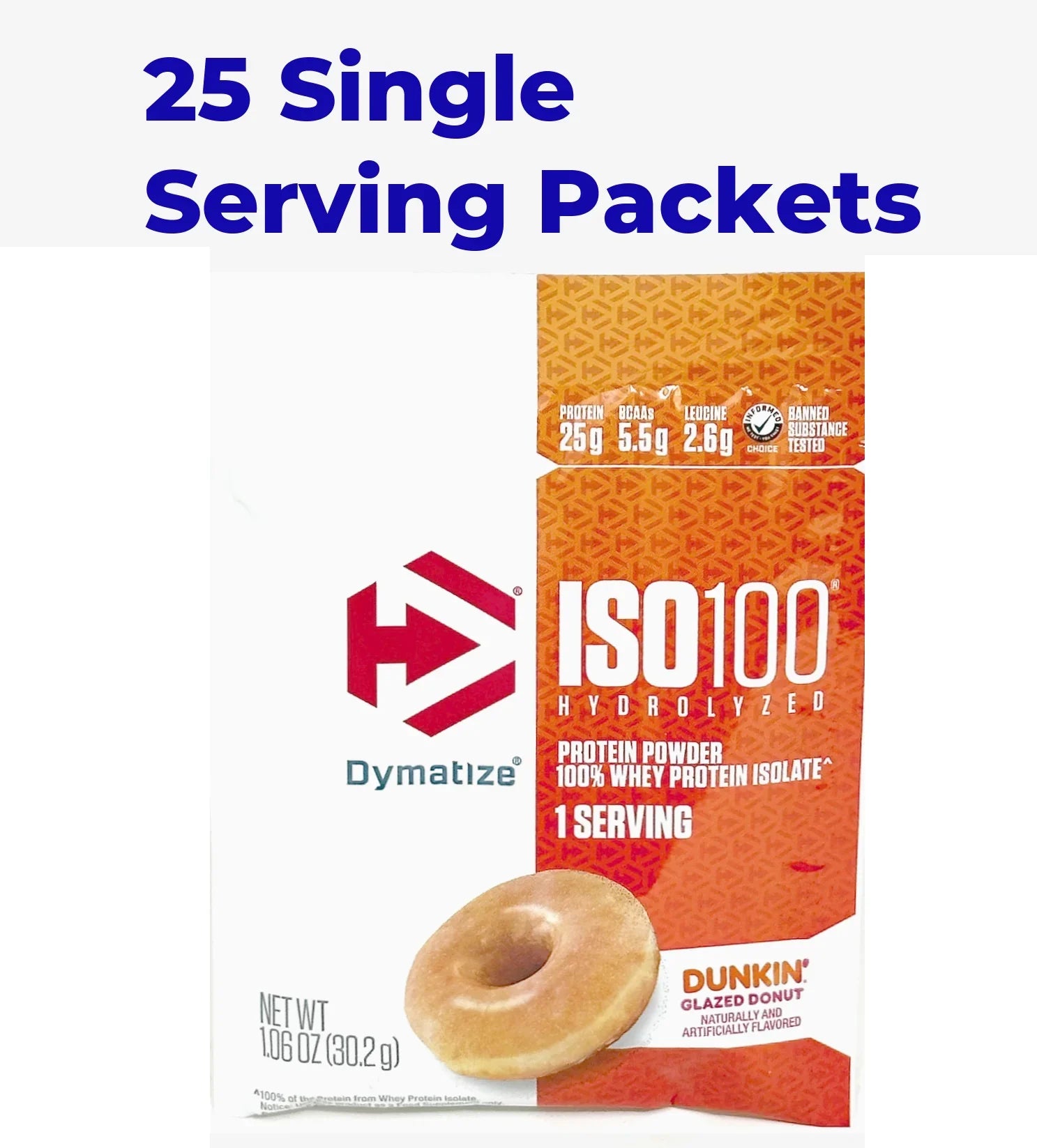 Proteína Dymatize ISO100 Dunkin Glazed Donut Sobre individual