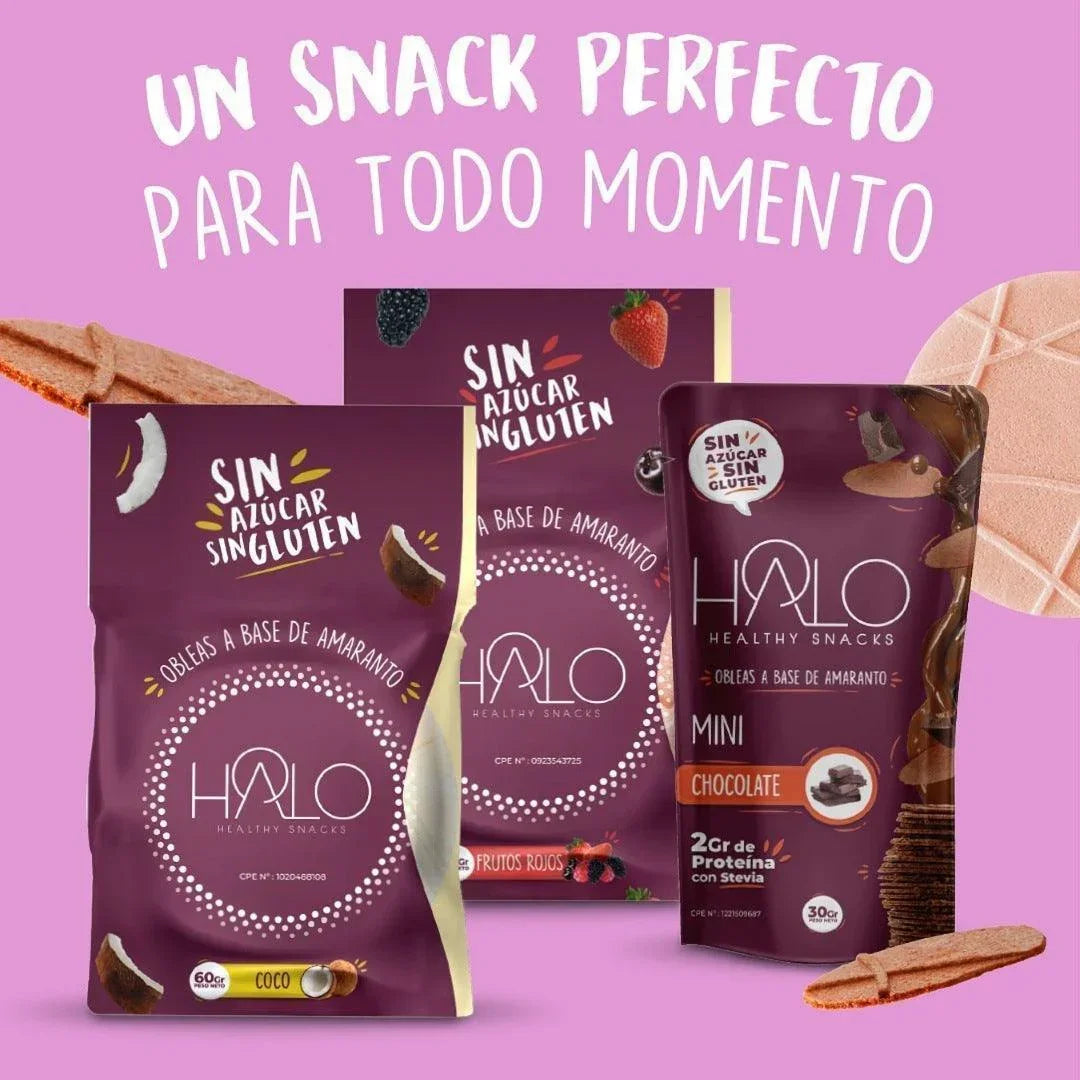 Paquete HALO Obleas de Amaranto Frutos Rojos 60 g
