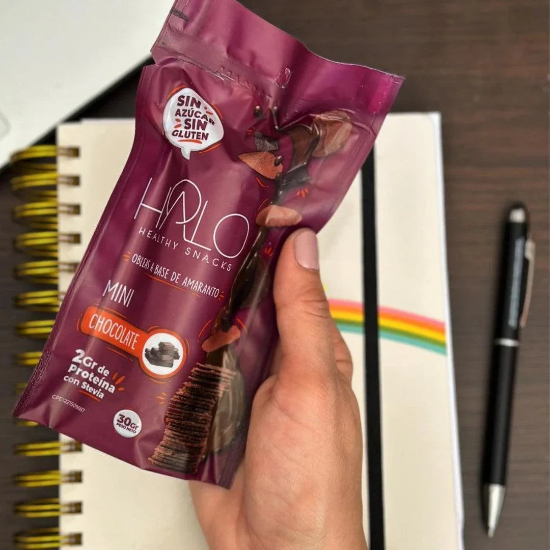 Paquete HALO Obleas Mini de Amaranto Chocolate 30 g