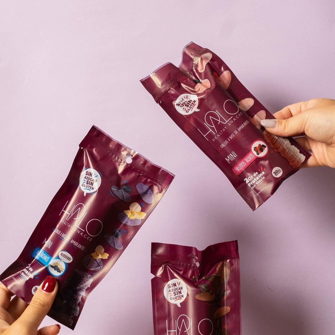 Paquete HALO Obleas Mini de Amaranto Arándanos 30 g