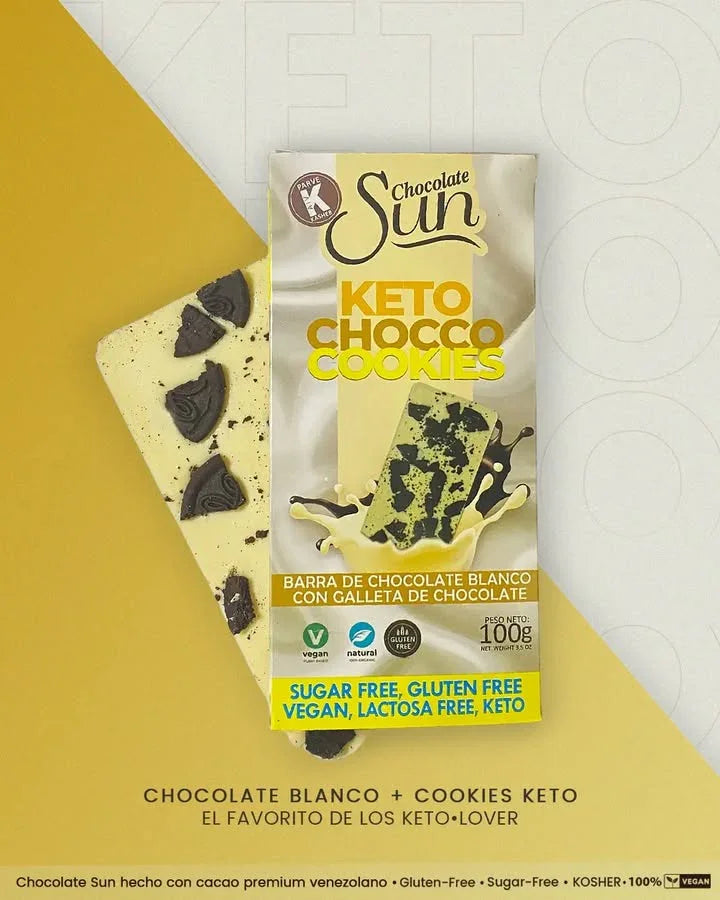 Keto Chocolate Cookies Chocolate Blanco SUN 100 g