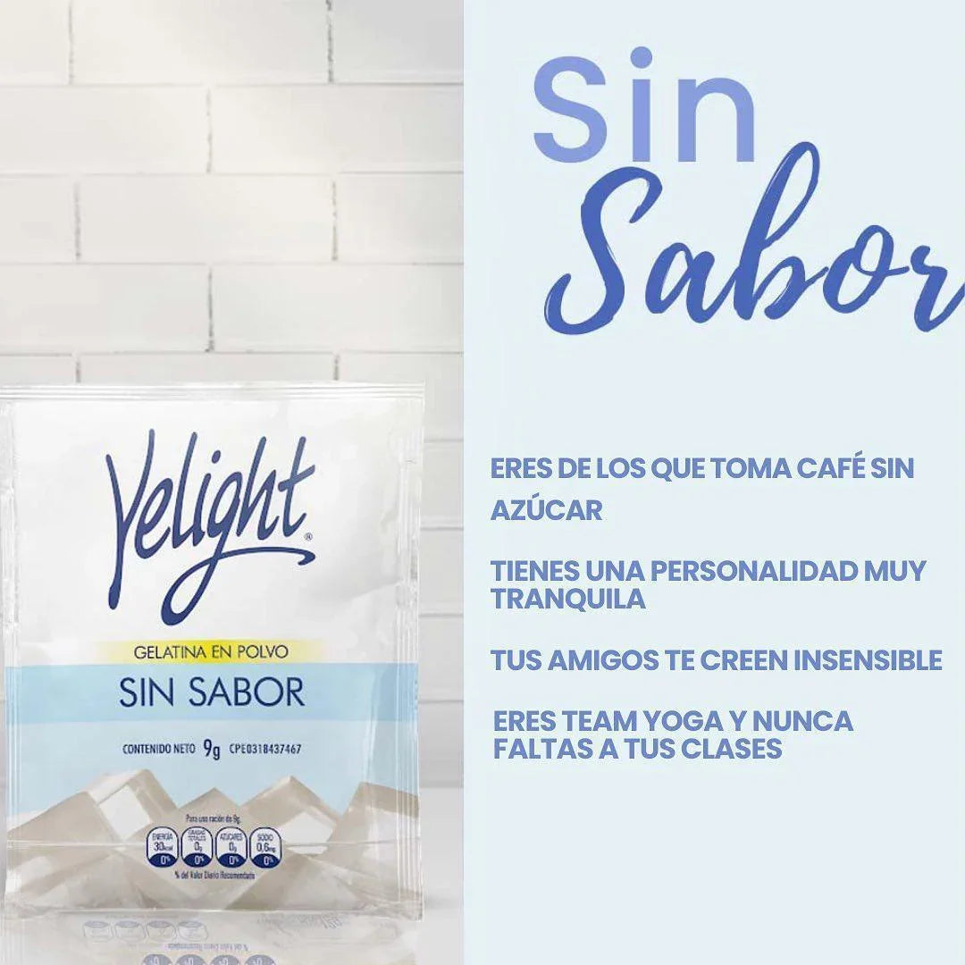 Gelatina Yelight sin sabor 12 g