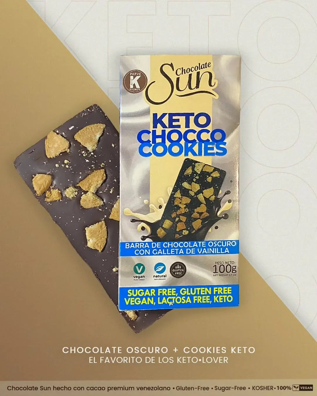 CHOCOLATE KETO CHOCCO COOKIES OSCURO 100 GR