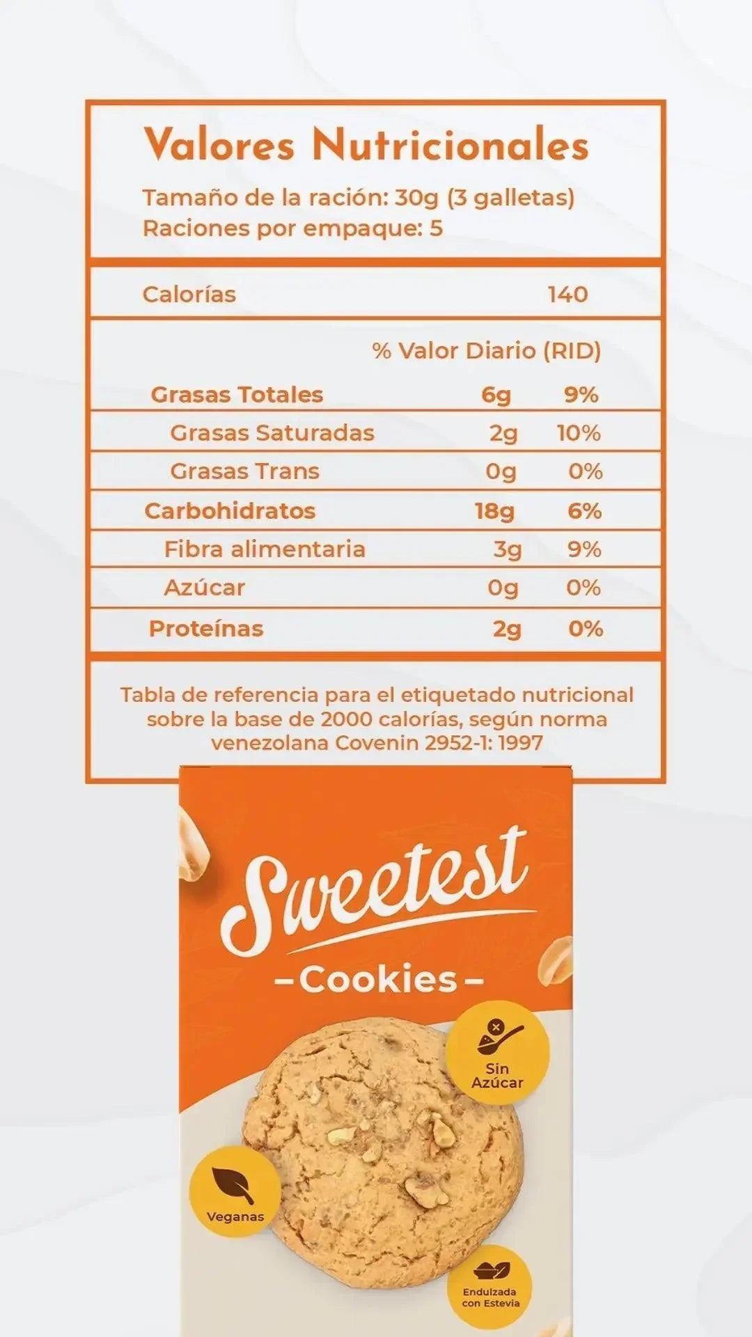GALLETA SWEETEST COOKIE MANTEQUILLA DE MANÍ 150 G