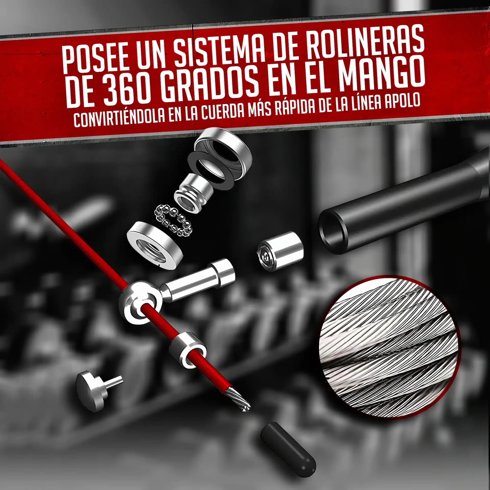 Cuerda de Saltar K6 Apolo V Ajustable Rojo