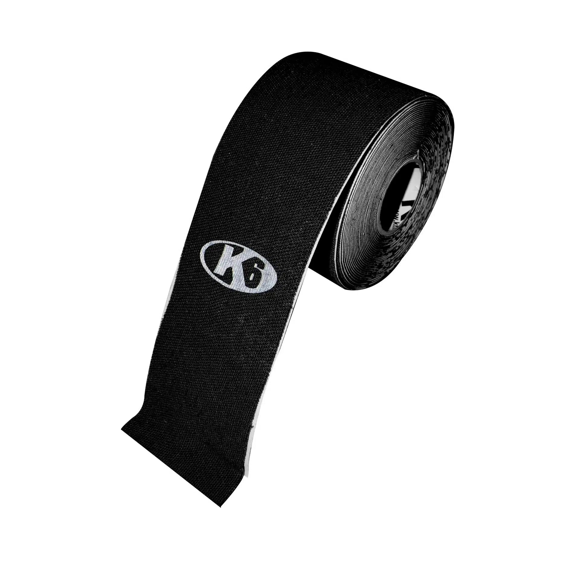 Cinta Kinesiológica Elástica Deportiva K6 Rollo 3m x 5cm (Negro)