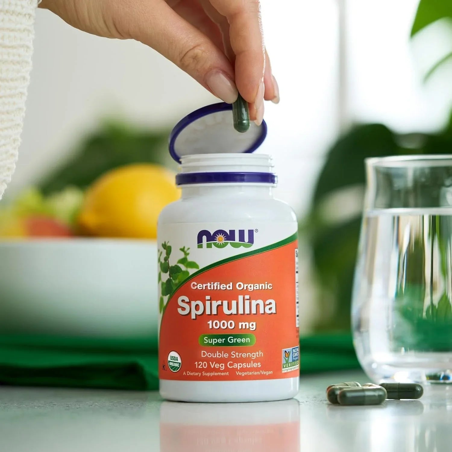 NOW SPIRULINA 1000 mg ORG 120 tabs