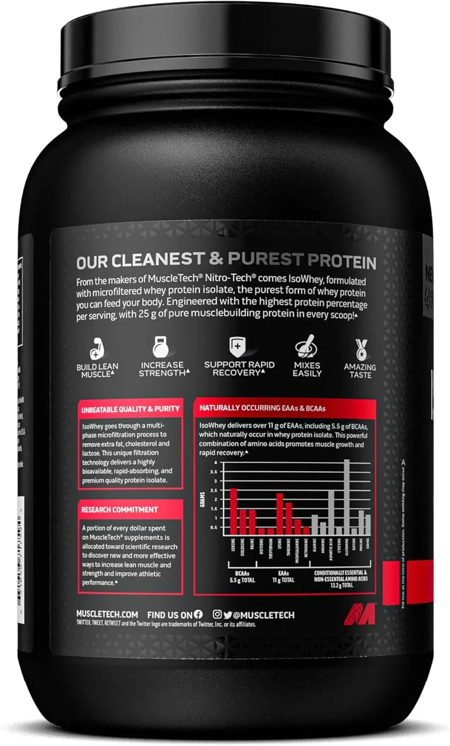 Proteina MuscleTech IsoWhey   2 lb   Vainilla