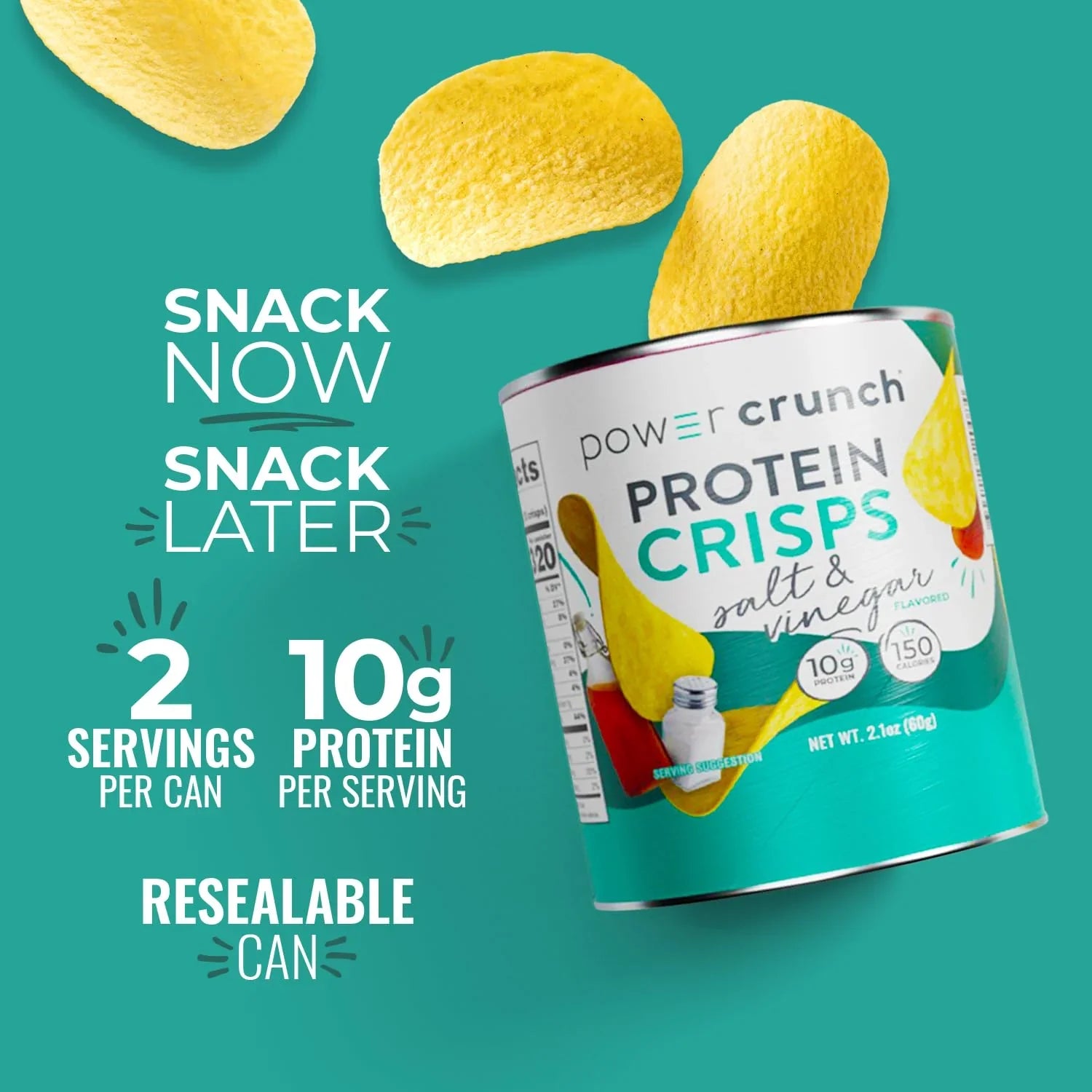 Power Crunch Chips de Proteína   Sal y Vinagre