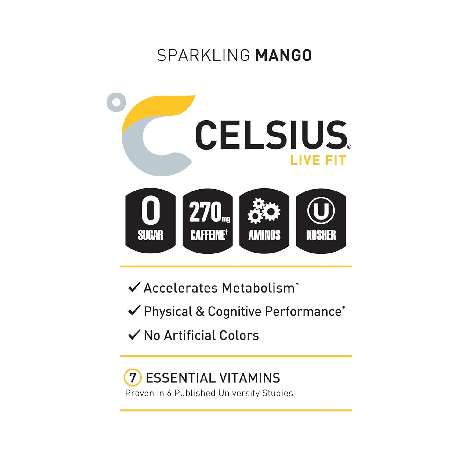 BEBIDA CELSIUS ESSENTIALS MANGO TANGO