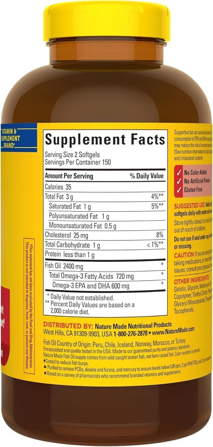 Fish OIL Nature Made Softgels 300 cp x 1200 mg