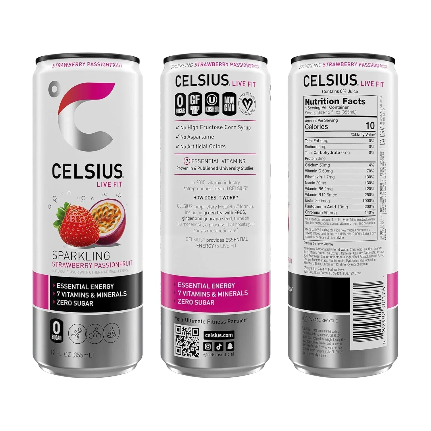 BEBIDA CELSIUS LIVE FIT SPARKLING Strawberry Passionfruit   355ML