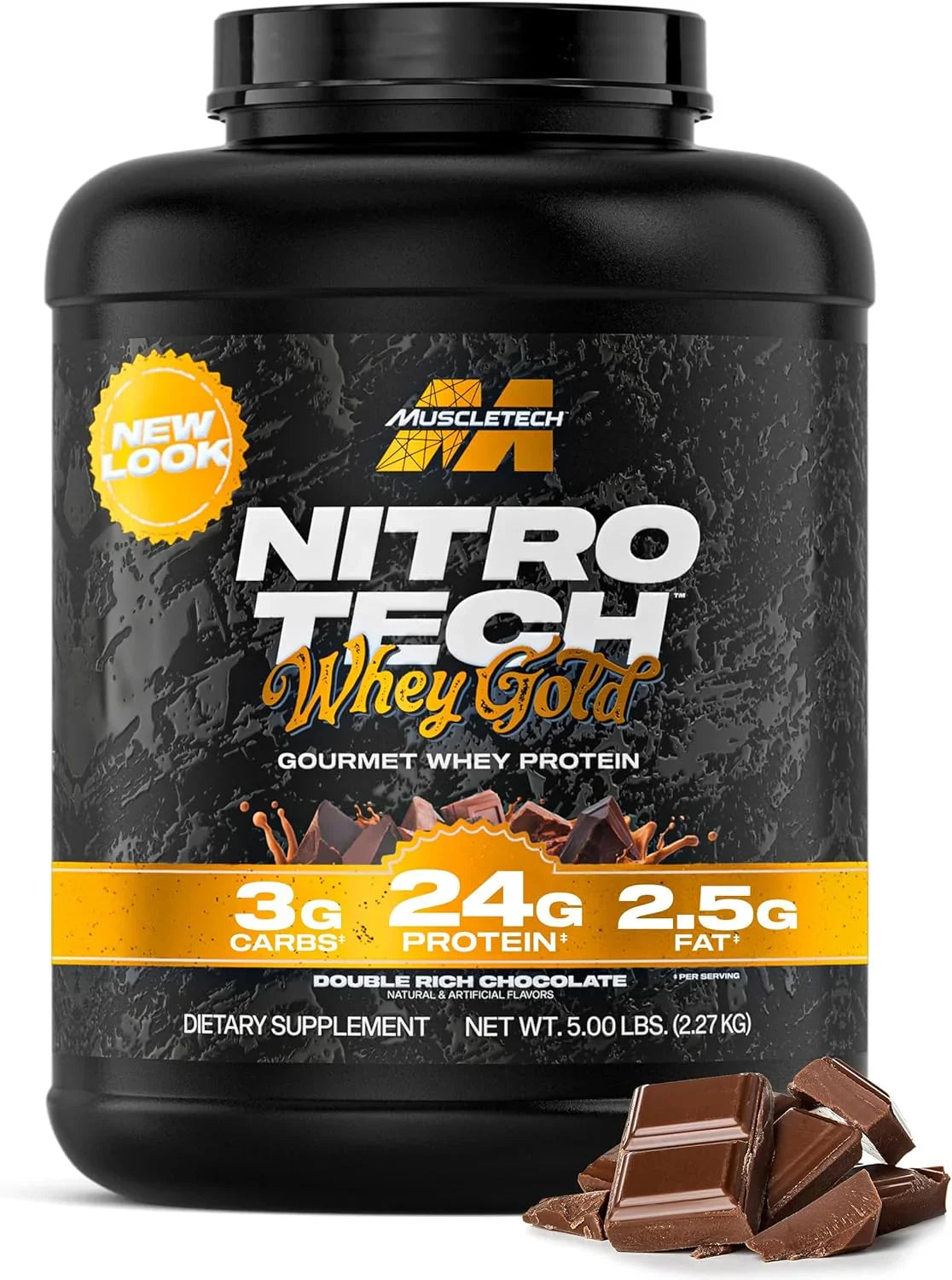 Proteina MuscleTech Nitro Tech 100% Whey Gold 5lb Double Rich Chocolate