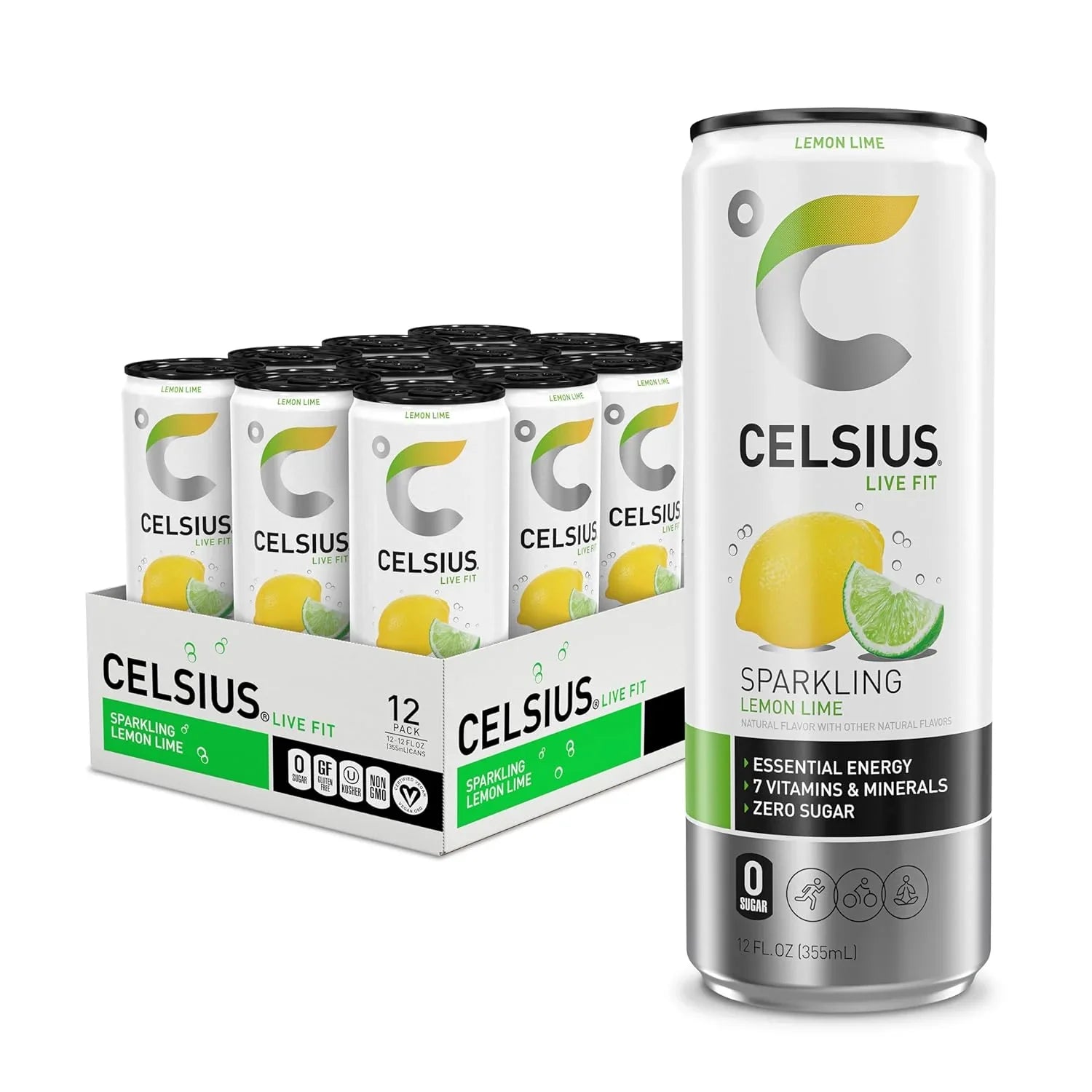 BEBIDA CELSIUS LIVE FIT SPARKLING Lemon Lime 355ML