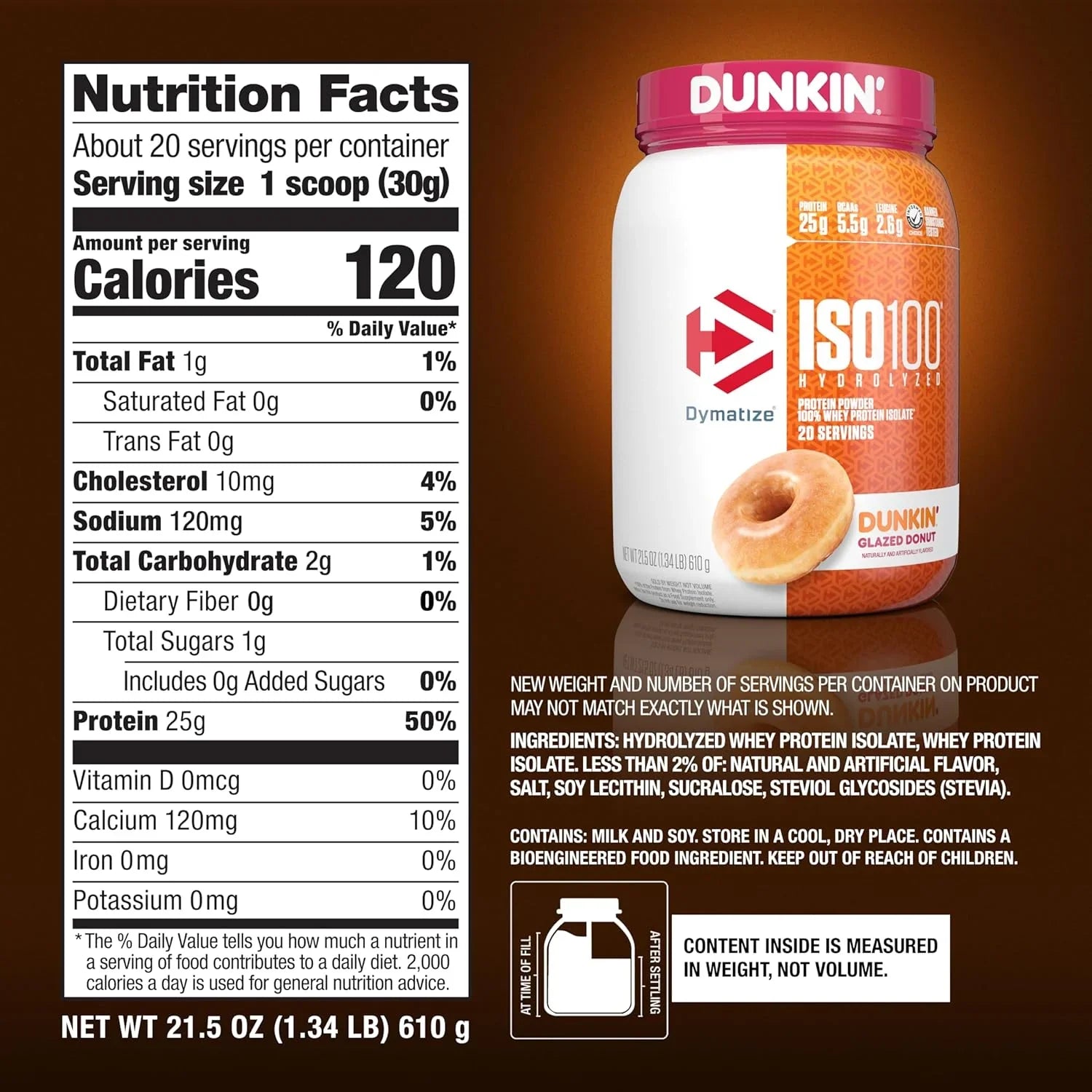 Dymatize ISO 100   20 serv   Dunkin Glazed Donut