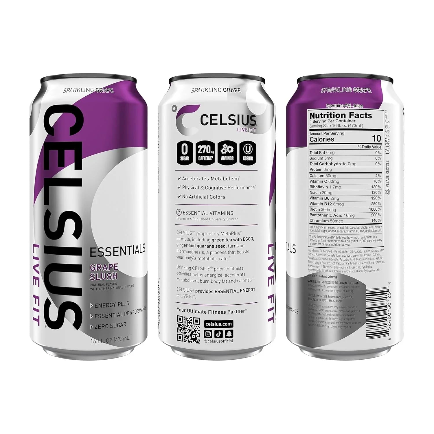 BEBIDA CELSIUS ESSENTIALS GRAPE SLUSH