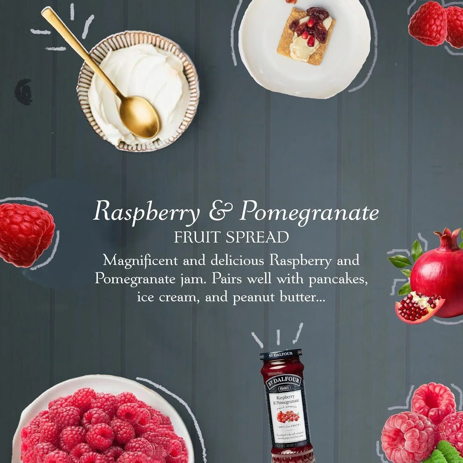 Mermelada St. Dalfour Frambuesa y Granada 284 g
