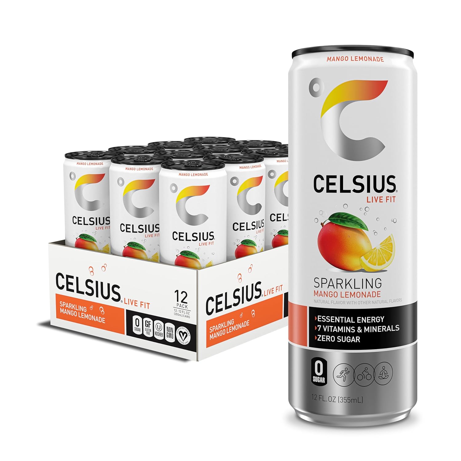BEBIDA CELSIUS LIVE FIT SPARKLING MANGO LEMON 355ML