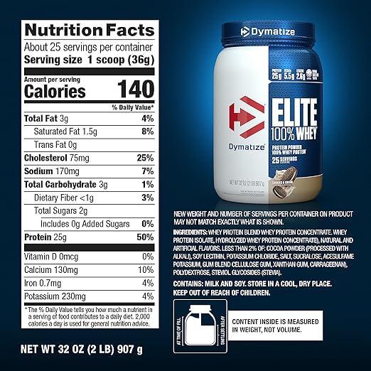 Proteína Dymatize Elite 100% Whey Protein 2 lb   Cookies and Cream
