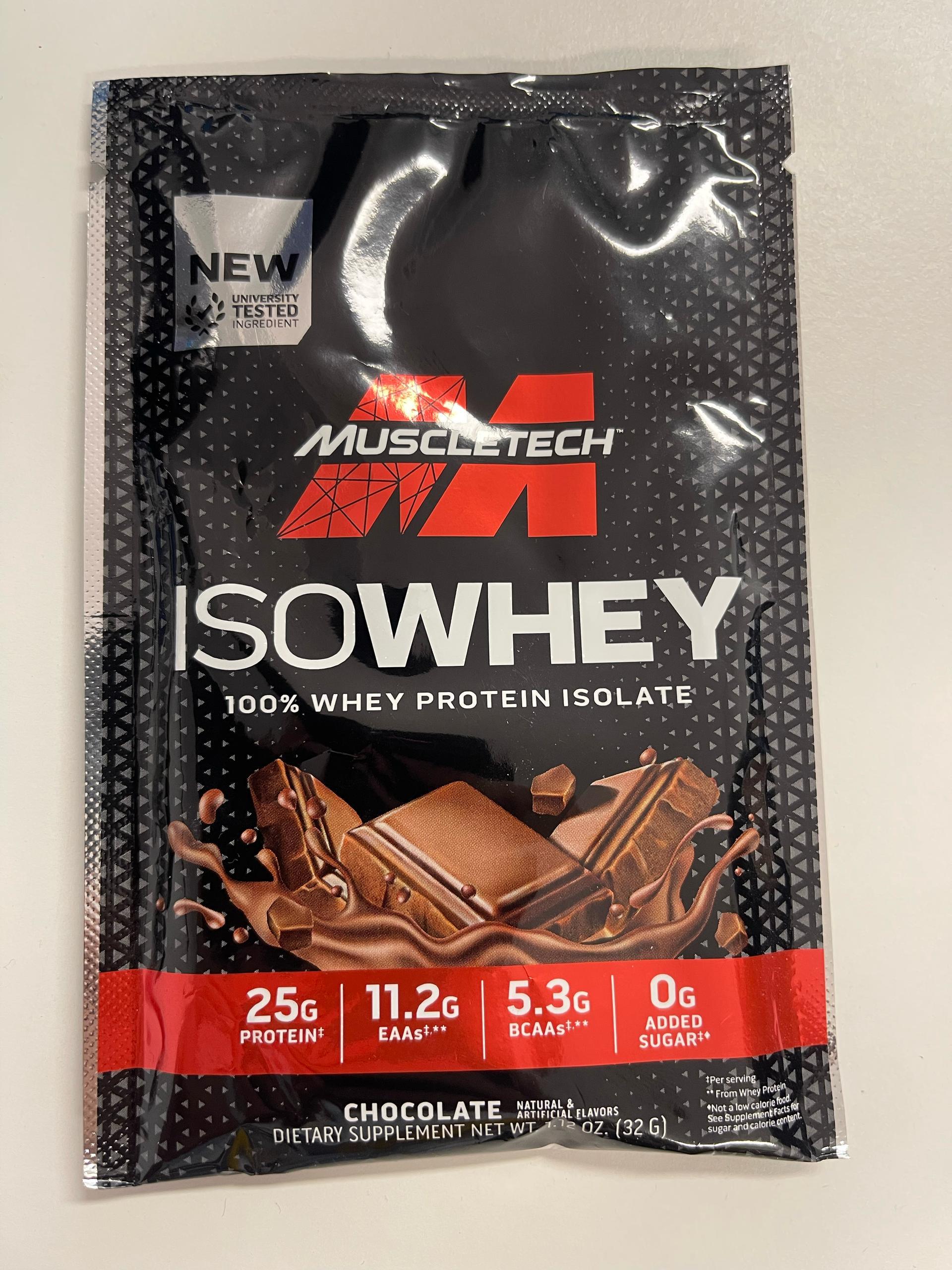 Proteína en Sobre ISOWHEY Muscletech Chocolate