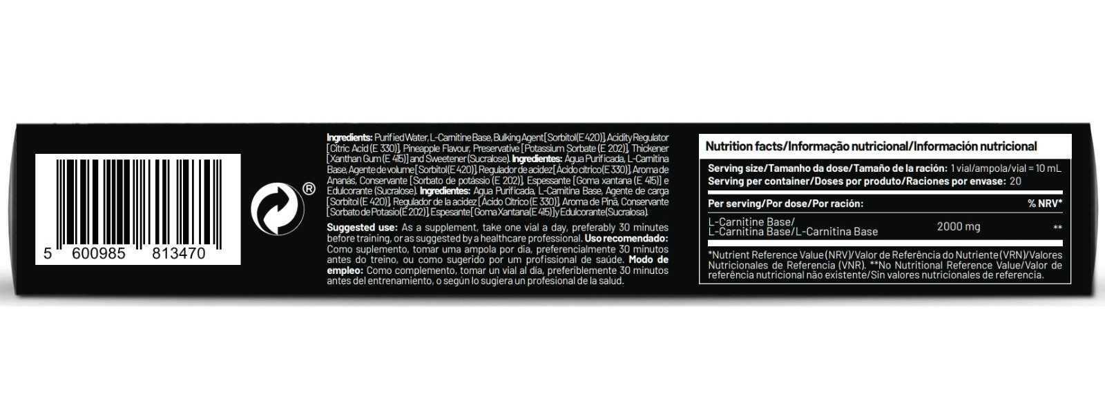 Zumub L Carnitina 2000   20 Ampollas   Piña