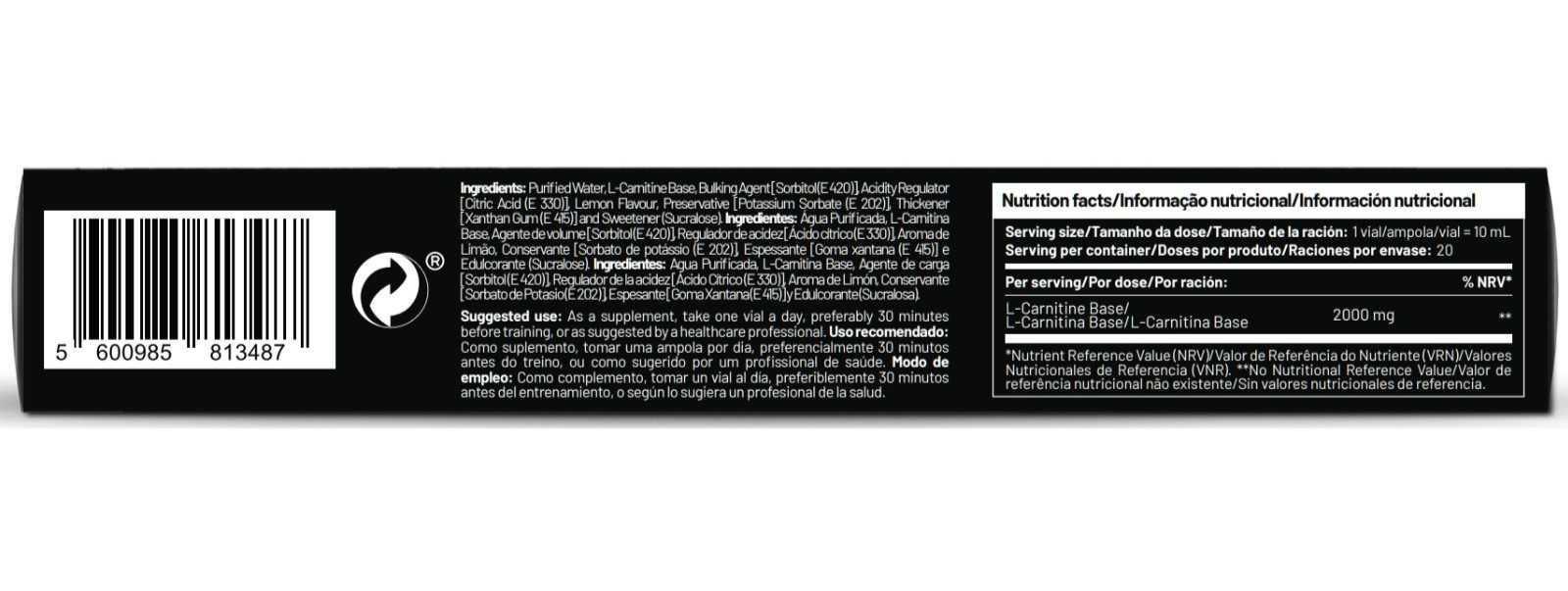 Zumub L Carnitina 2000   20 Ampollas   Limón