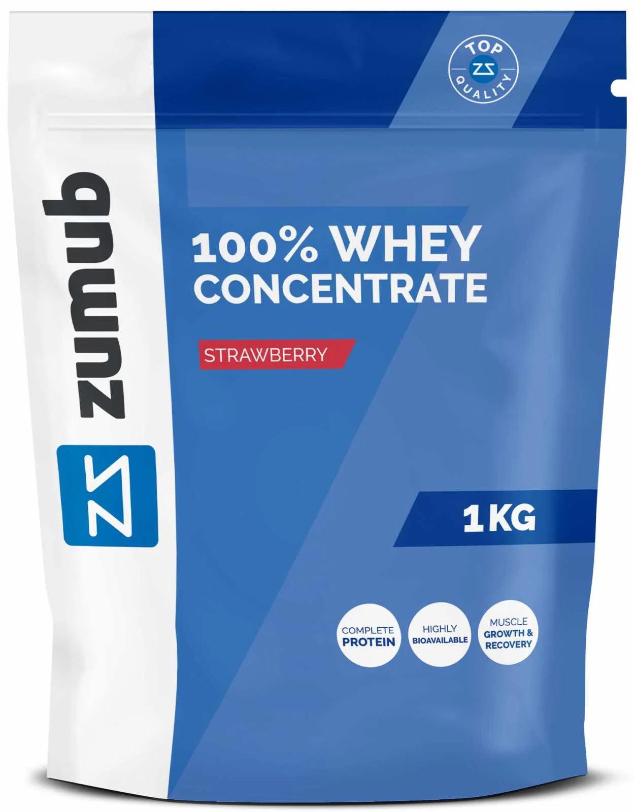 Zumub Proteína 100% Whey Concentrada 1kg   Fresa