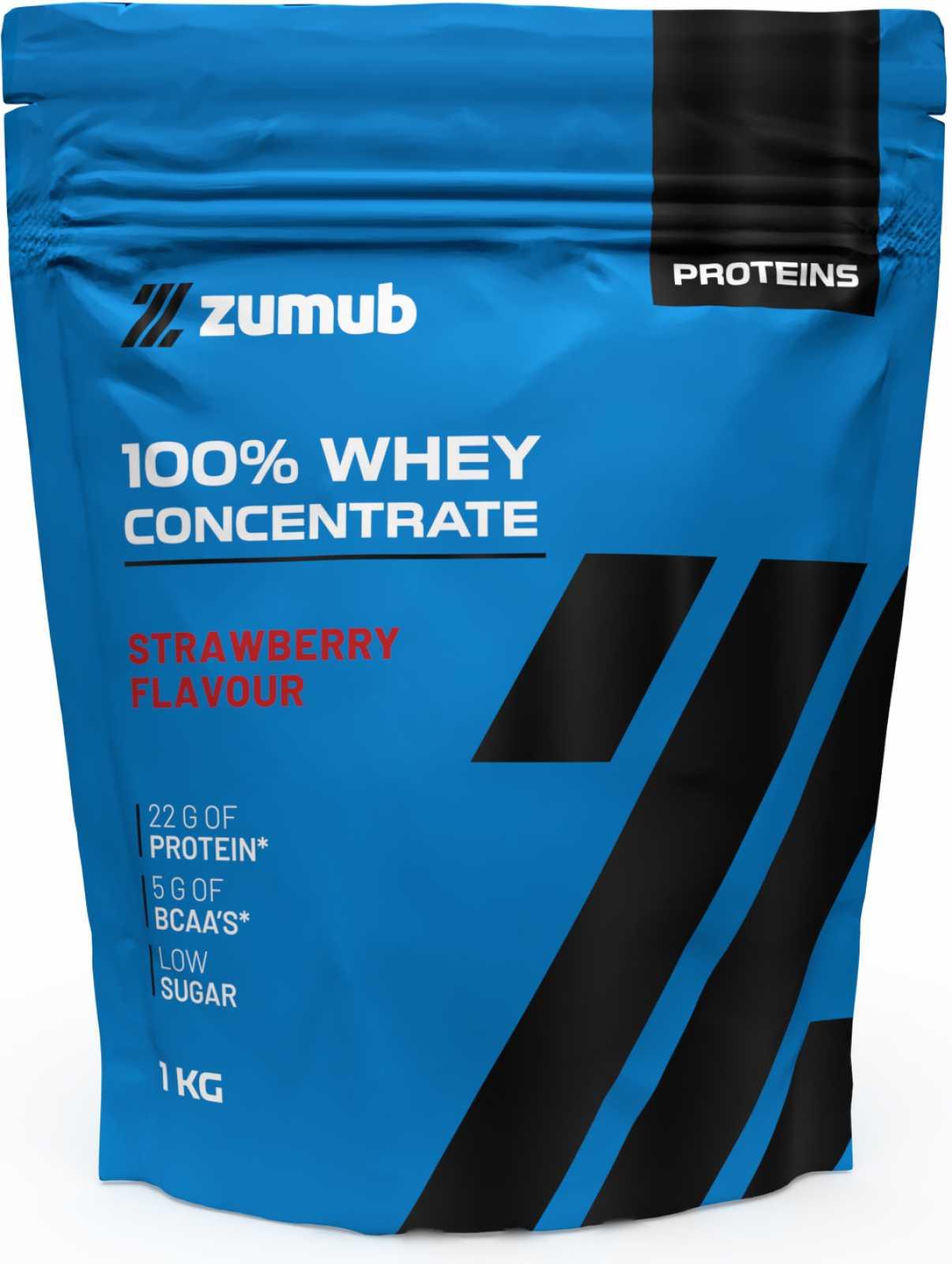 Zumub Proteína 100% Whey Concentrada 1kg   Fresa