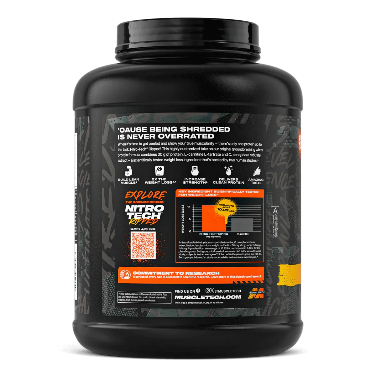 MuscleTech Nitro Tech Ripped  Chocolate Fudge Brownie 4 LB