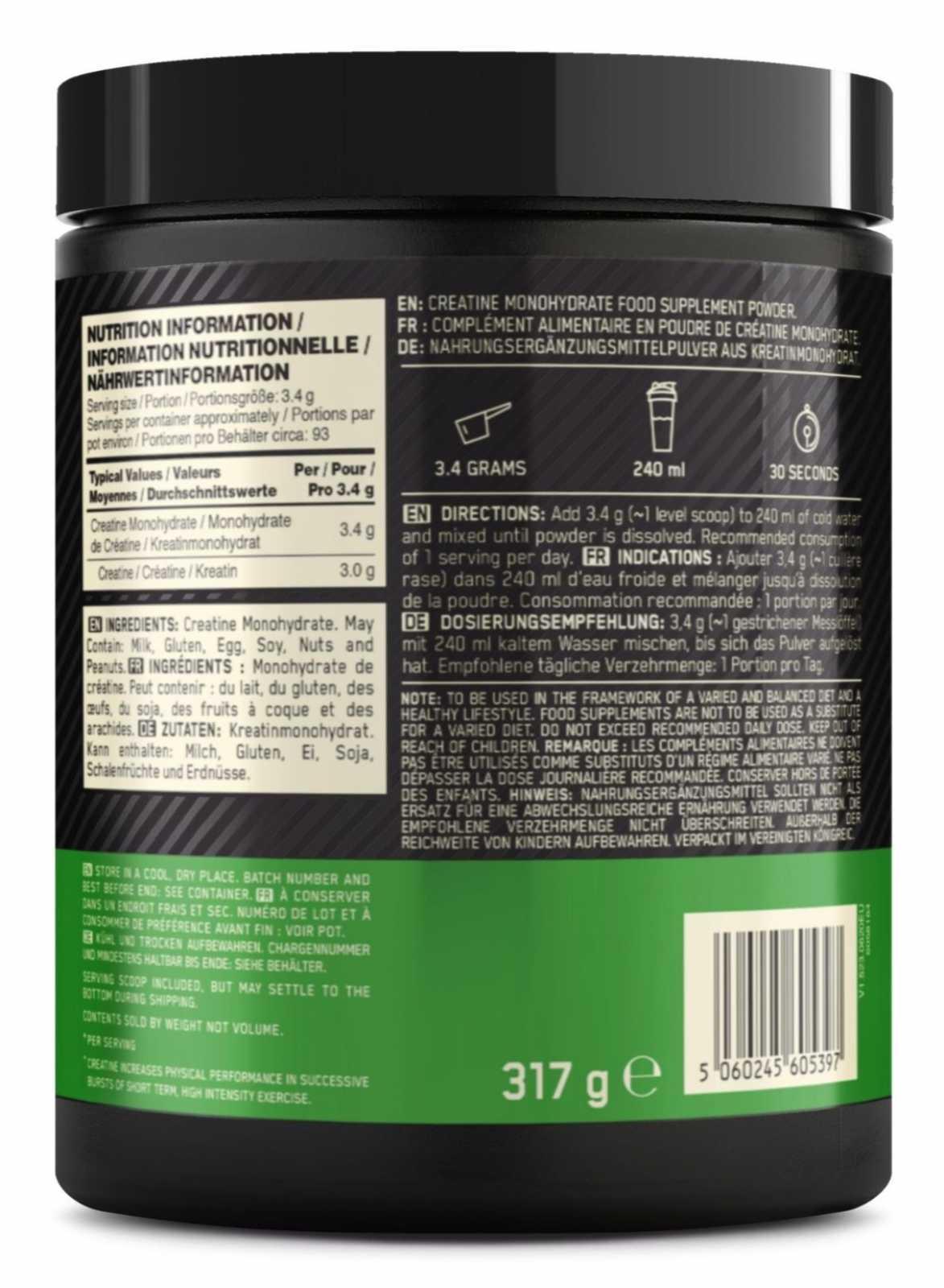 Optimum Nutrition Creatine Powder Micronised 317g