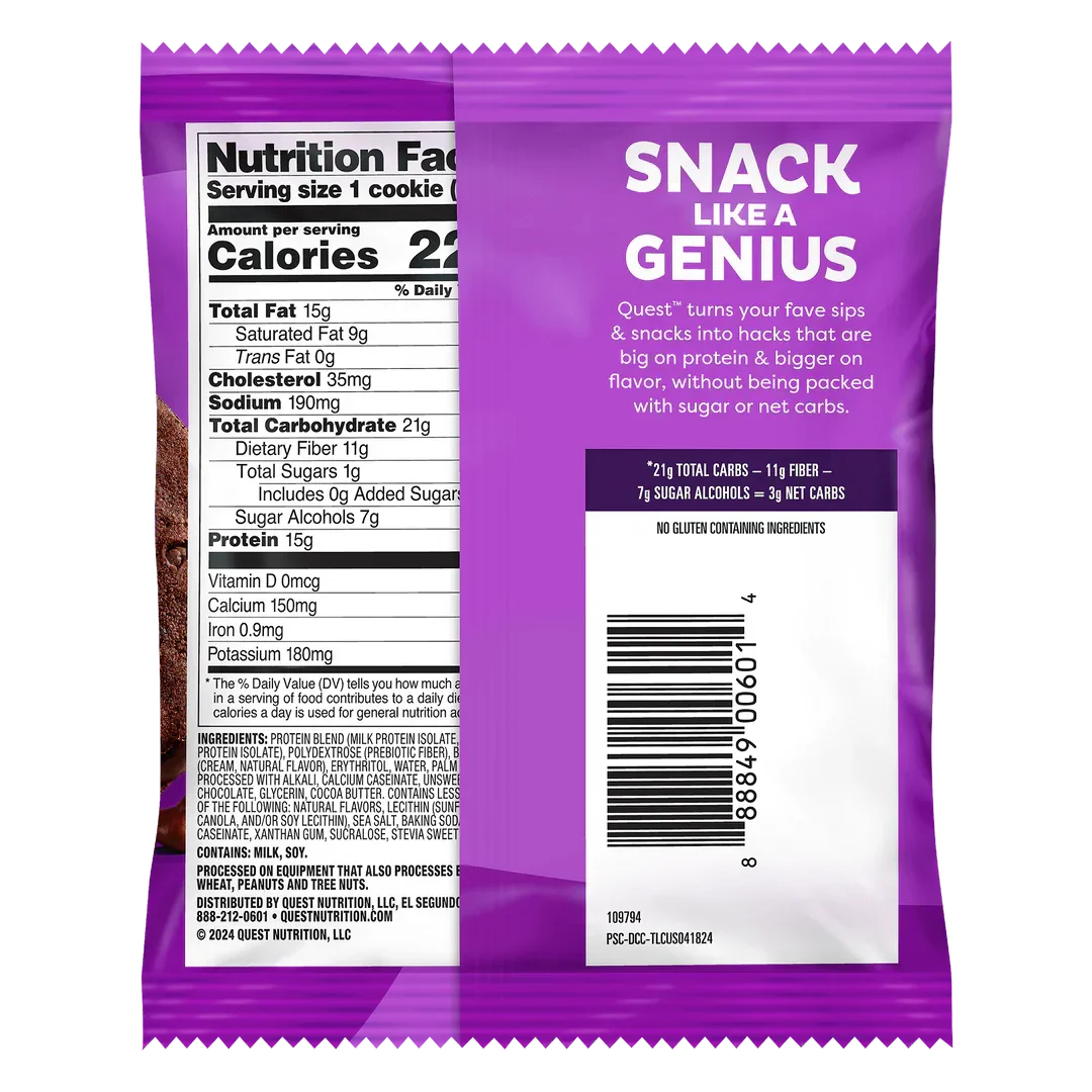 Quest Cookie de Proteína DOUBLE Chocolate Chip Rosa