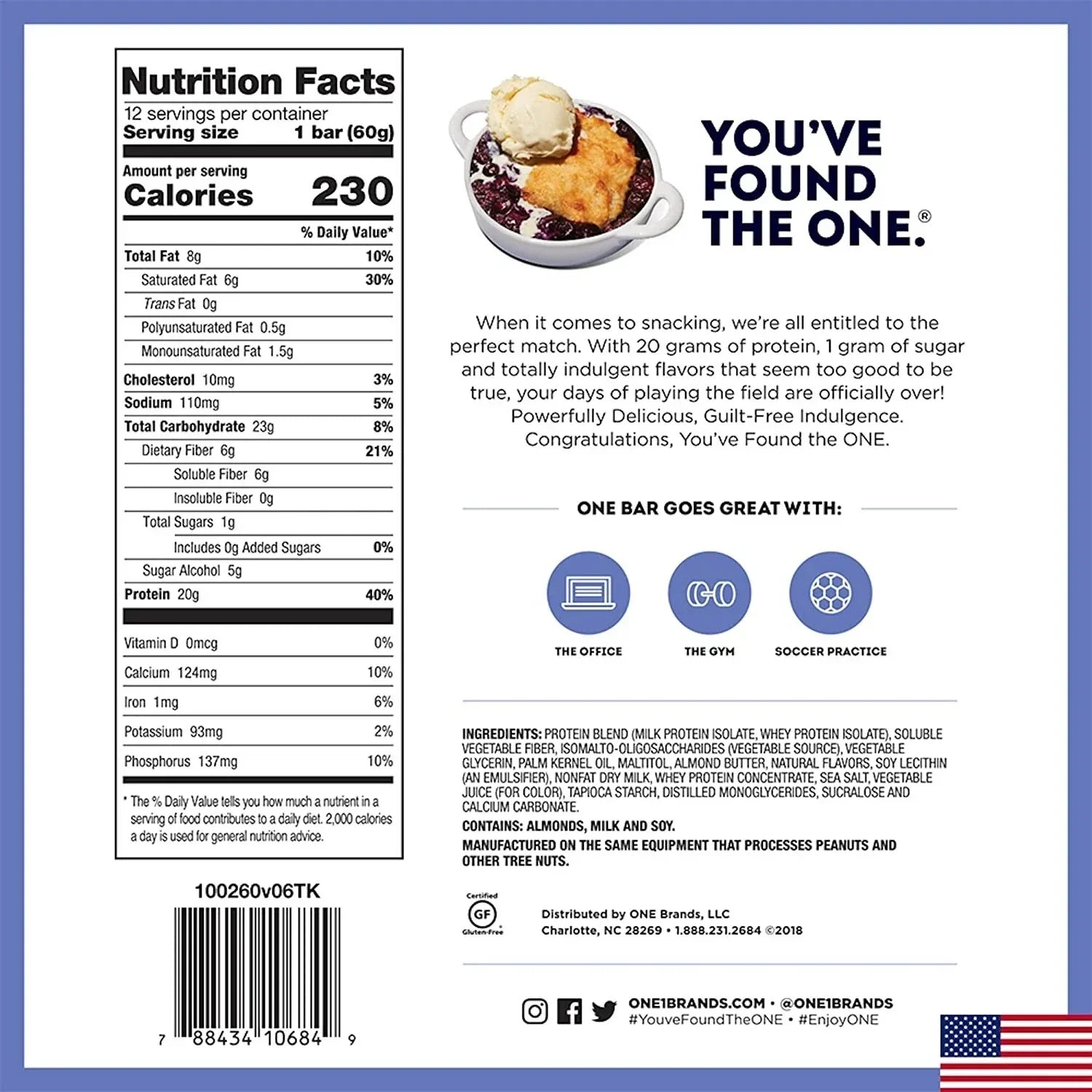 Barrita One de Proteína   Blueberry Cobbler 60 g