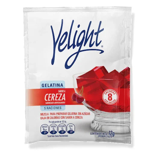 Gelatina Yelight sabor a Cereza 12 g