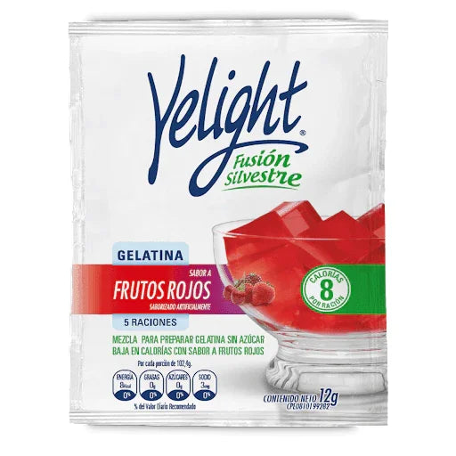 Gelatina Yelight sabor a Frutos Rojos 12 g