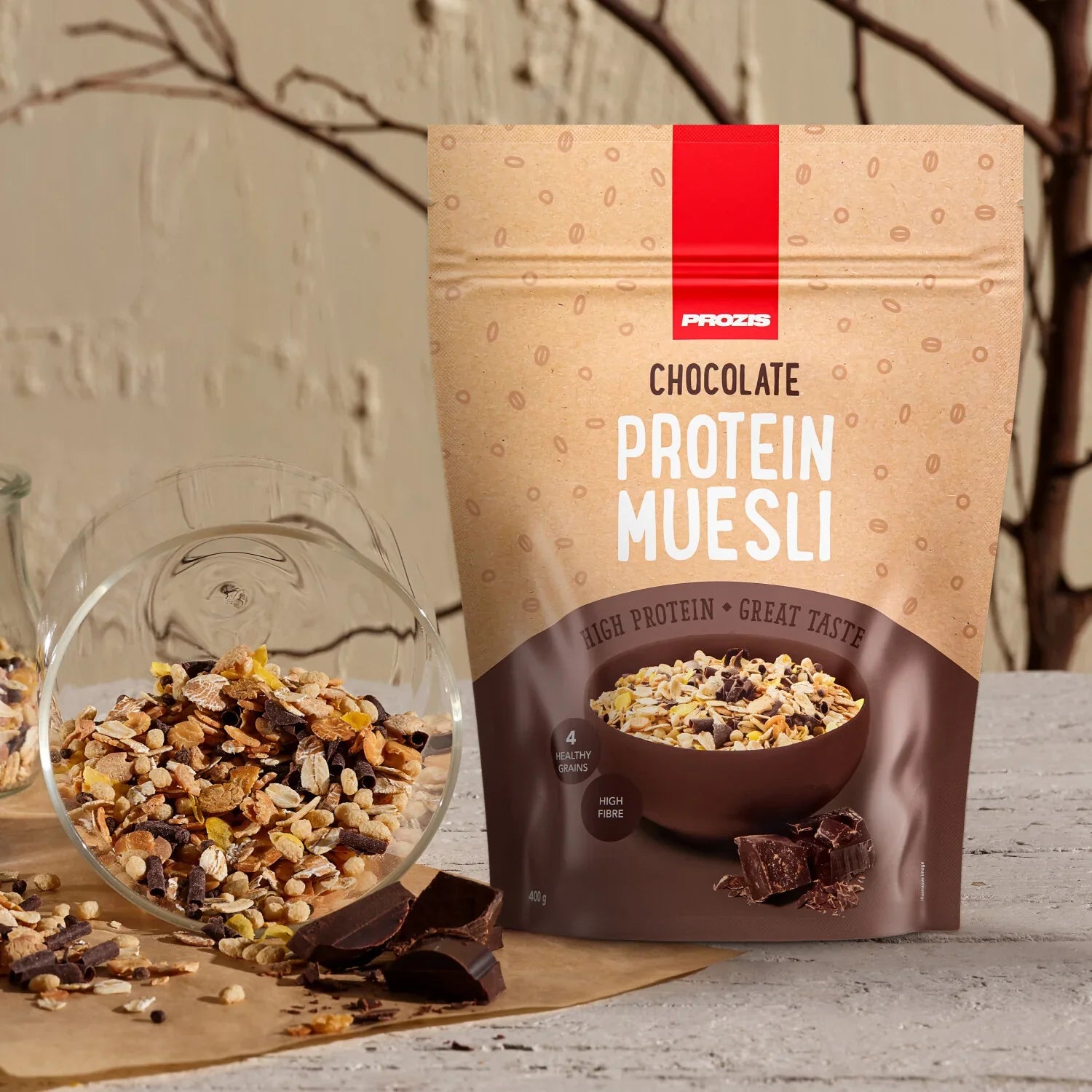 Prozis Proteína Whey Protein Muesli   Chocolate 400 g