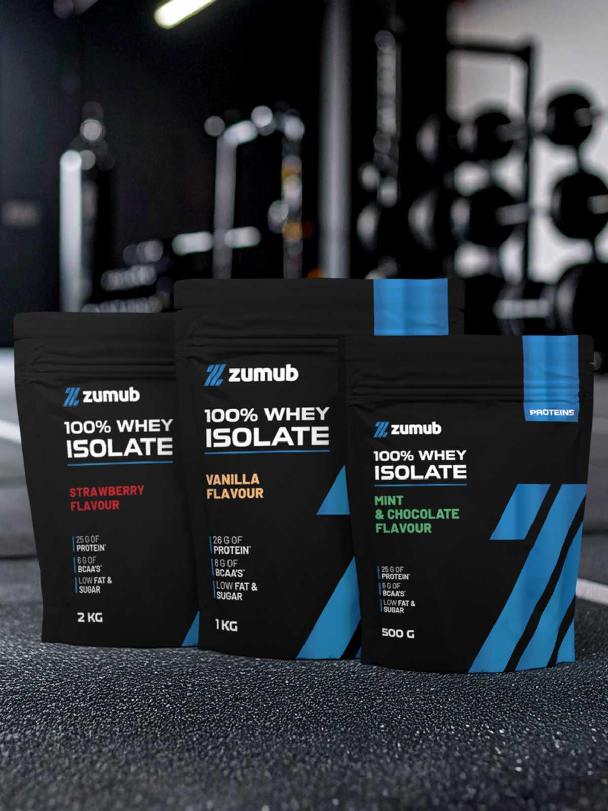 Zumub Proteína 100% Whey Aislada 500 g   Chocolate - Vainilla