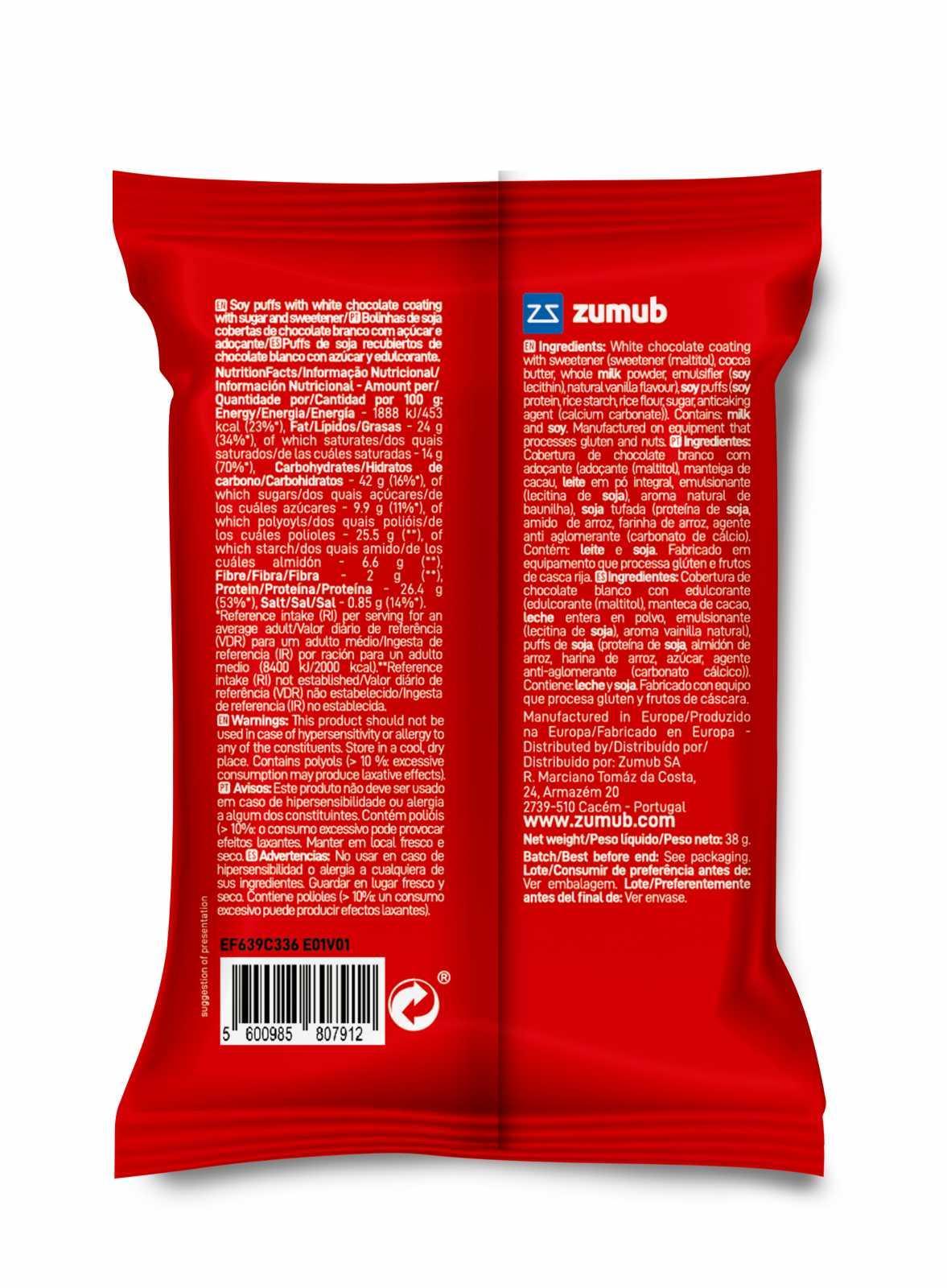Zumub Protein Pops Chocolate Blanco 38g