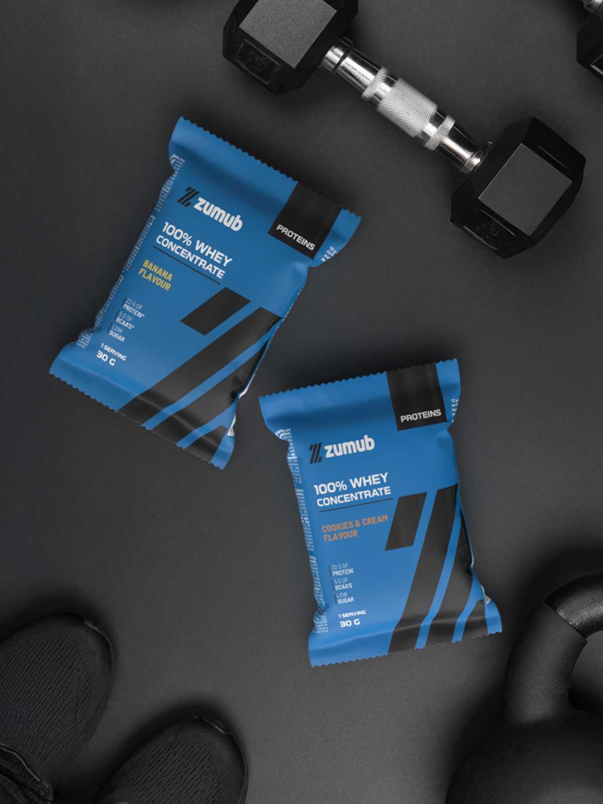 Zumub Proteína 100% Whey Concentrada   Chocolate 30g Sobre individual