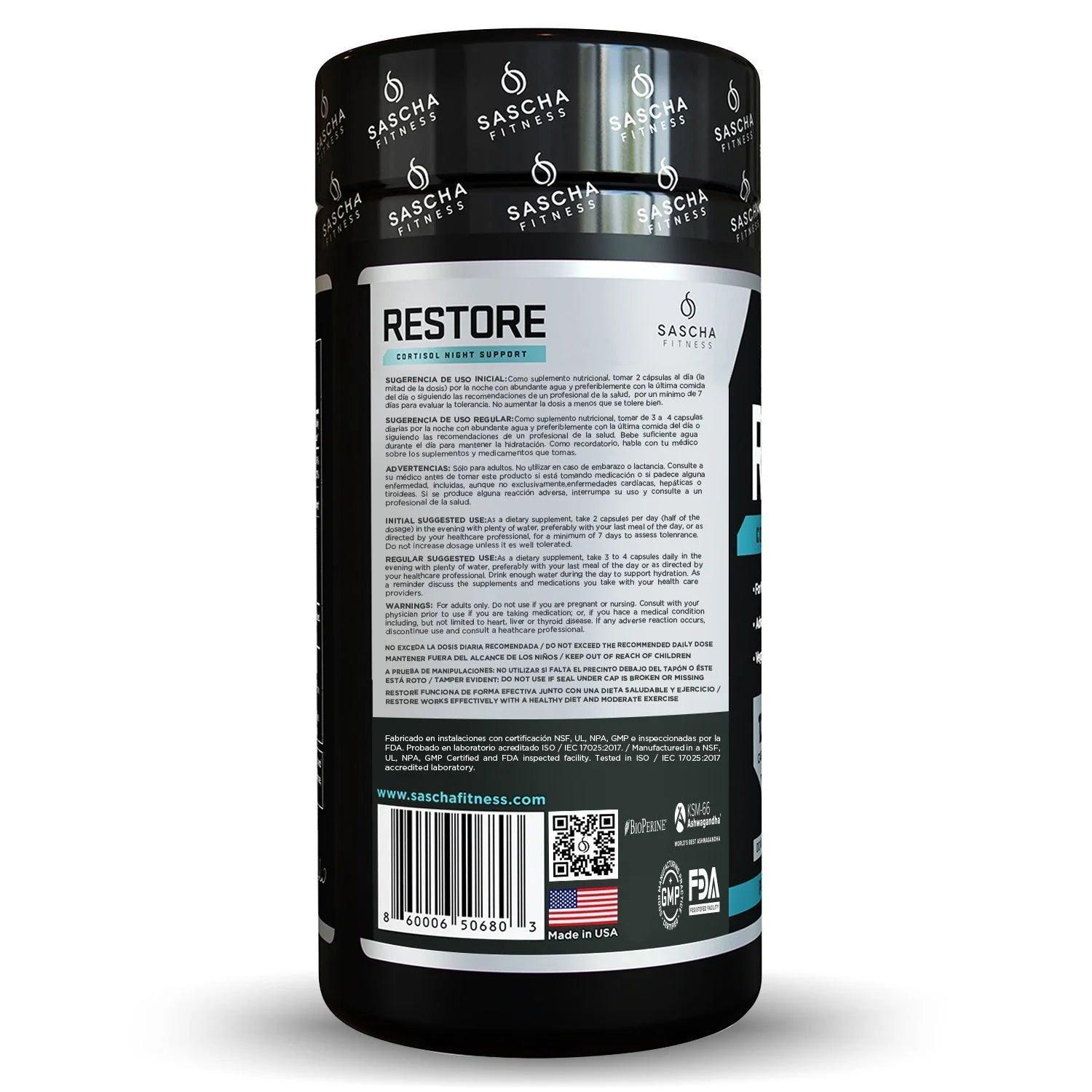 Sascha Fitness Restore 120 Capsulas