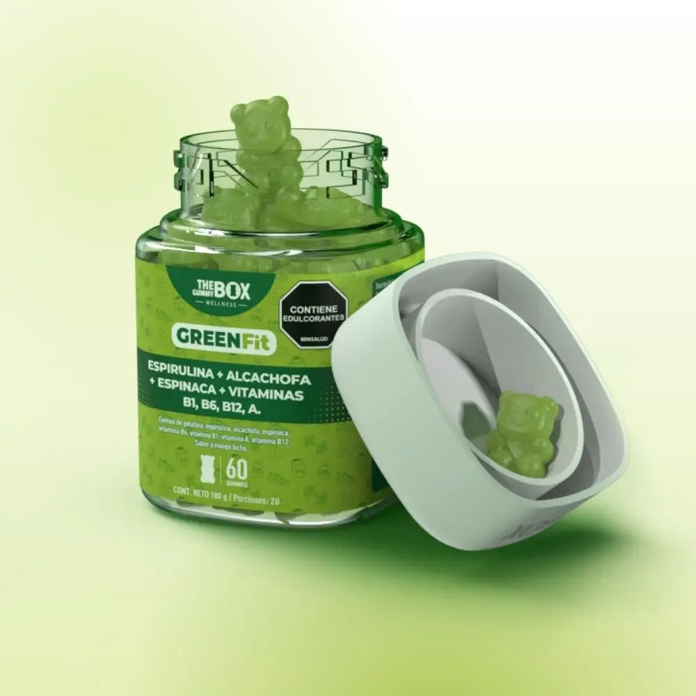 The Gummy Box Green Fit - Espirulina, alcachofa, espinaca y vitaminas en gomitas