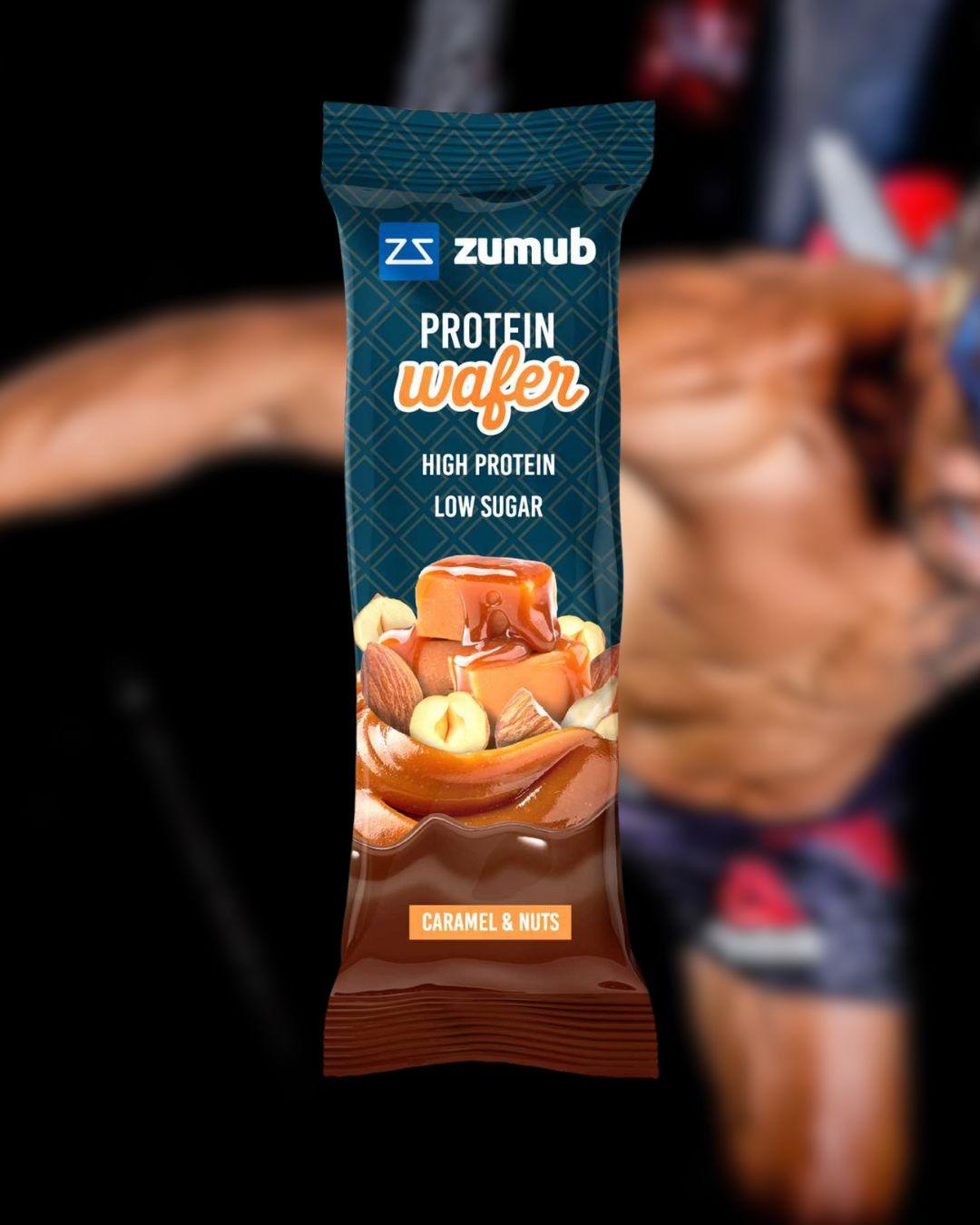 Zumub Wafer Proteíca Caramelo y nuez 35 g