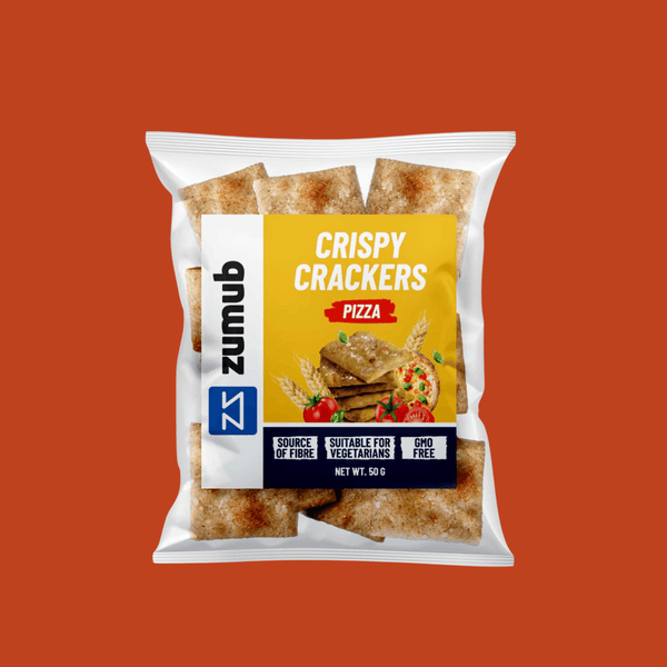 Zumub Crackers Crujientes ricas en protínas Sabor a Pizza 50 g