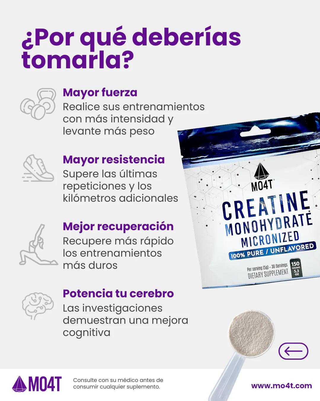 CREATINA MO4T Monohidratada micronizada  150 Gr