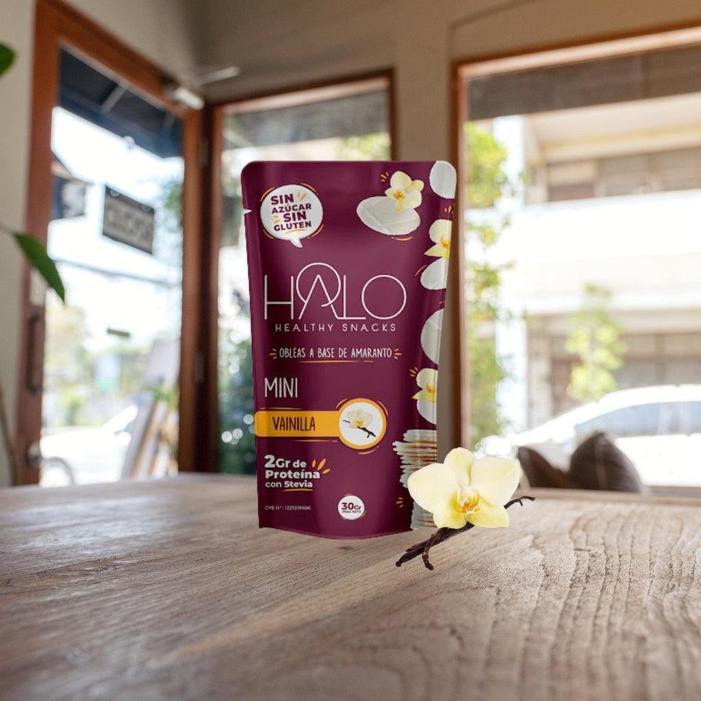 Paquete HALO Obleas Mini de Amaranto Vainilla 30 g